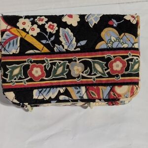 Vera Bradley Black Floral Quilted Clutch